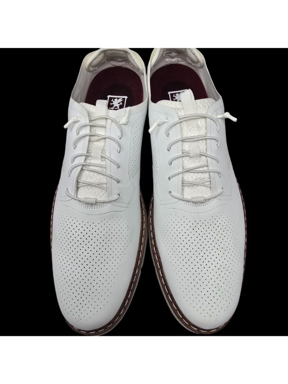 Stacy Adams Mens White Perforated Oxford Shoes Lightweight Size 11.5 - Picture 2 of 8